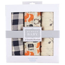 Load image into Gallery viewer, Hudson Baby Unisex Baby Cotton Muslin Swaddle Blankets, Forest 3-Pack, One Size
