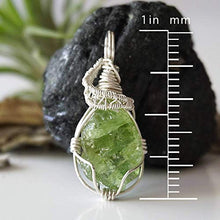 Load image into Gallery viewer, Raw Peridot Crystal Reversible Necklace - Sterling Silver Hypoallergenic - 18 inch Chain - Green Gemstone Pendant - August Leo Birthstone Jewelry For Women, Men Gift
