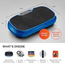Load image into Gallery viewer, LifePro Waver Mini Vibration Plate - Whole Body Vibration Platform Exercise Machine - Home &amp; Travel Workout Equipment for Weight Loss, Toning &amp; Wellness - Max User Weight 260lbs (Blue)
