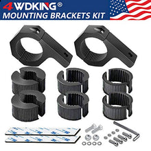 Load image into Gallery viewer, Horizontal Bar Clamp Mounting Kit - 4WDKING 2PCS 1"/ 1.5"/ 1.75"/ 2" LED Light Bar LED Pods Fog Driving Lights Brackets for Bull Bar Tube Roof Roll Cage Holder Headache Rack Mount.
