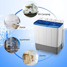 Load image into Gallery viewer, WANAI Portable Washing Machine, Compact Mini Twin Tub Washer (13lbs) + Spinner (8lbs), Top-loading Washing Machine with Timer, Ideal for Dorms, Apartments
