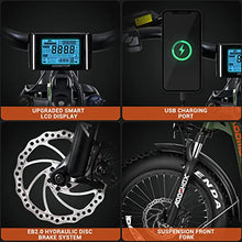 Load image into Gallery viewer, ADDMOTOR M-81 Electric Bike for Adults, 105 Miles, 48V 20AH Removable Samsung Battery UL Certified, 750W Long-Tail Cargo Electric Bicycle, 20&quot;x4&quot; Fat Tire Ebike, 7 Speeds, Suspension Fork (Carrot)
