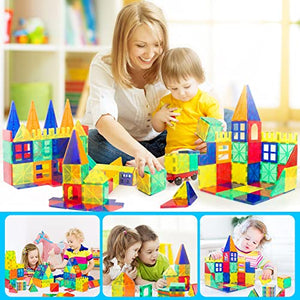 Magnetic Tiles, 60 PCS Magnetic Blocks Building Blocks for Kids, Magnet Toys for Boys Girls Toddlers Children 3 4 5 6 7 8 Year Old Educational Learning Toys Building Tiles with Car