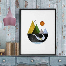 Load image into Gallery viewer, Mountains Art Print Minimal Home Decor Scandinavian Art Wall Print Geometric Art Minimalist Art Modern Wall Art Abstract Art 11x14inch Unframed
