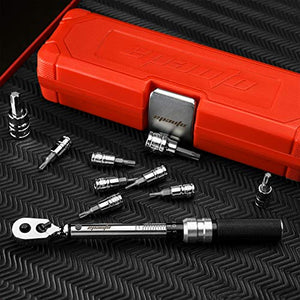 EPAuto Bike Tool 1/4 Inch Drive Click Torque Wrench Set (2 to 20 Nm), Hex/Torx Bit Socket Extension Bar Bicycle Maintenance Kit
