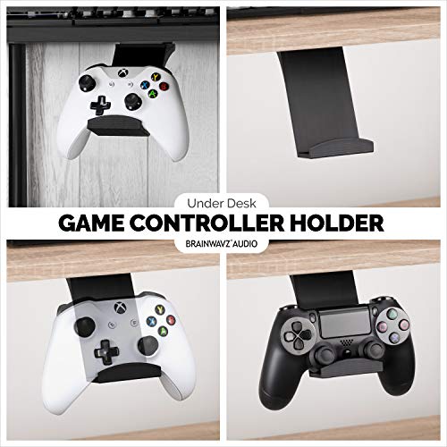 Load image into Gallery viewer, Gamepad Under The Desk Mount Holder Hanger for Xbox One, Switch, PS4, PC, Steam, Steelseries & Most Game Controllers, No Screws, VHB Tape, by Brainwavz (Black, Improved Adheasion Nov2019)