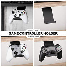Load image into Gallery viewer, Gamepad Under The Desk Mount Holder Hanger for Xbox One, Switch, PS4, PC, Steam, Steelseries &amp; Most Game Controllers, No Screws, VHB Tape, by Brainwavz (Black, Improved Adheasion Nov2019)
