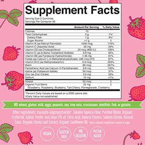 Vitamins for Women with Organic Ingredients | Vegan Womens Vitamins | Immune Support Daily Women's Multivitamin | Hair, Skin and Nail Gummy Vitamins for Women | 0g Sugar Per Serving | 60 Count