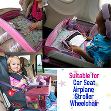 Load image into Gallery viewer, CarSeat Tray -Toddler Travel Tray- Keep Kids Occupied &amp; Entertain for Hours, Road Trips Essential For Kids, Sturdiest &amp; Most Comfortable Travel Tray for Car Seat (Pink)
