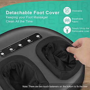 Medcursor Foot Massager Machine with Heat, Shiatsu Deep Kneading Massage, Multi-Level Settings, Air Pressure, Electric Muscle Roller Feet Massager, Fits Feet Up to Size 11