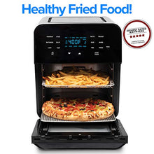 Load image into Gallery viewer, NUWAVE BRIO 14-Quart Large Capacity Air Fryer Oven with Digital Touch Screen Controls and Integrated Digital Temperature Probe; 3 Heavy-Duty NEVER-RUST Stainless Steel Mesh Racks Great for Multi-Level Family Meals; Drip Tray; Rotisserie Kit includes Skewe

