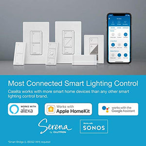 Lutron Caseta Wireless Single-Pole/3-Way Smart Lighting Lamp Dimmer and Remote Kit | P-PKG1P-WH-R | White