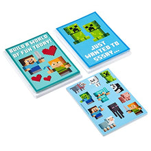 Load image into Gallery viewer, Hallmark Kids Minecraft Valentines Day Cards and Stickers Assortment (24 Cards with Envelopes)
