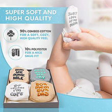 Load image into Gallery viewer, SurBaby Baby Socks Gift Set- Cute &amp; Funny Unique Baby Shower Gifts &amp; Registry Idea-Baby Gift Sets Unisex – 90% Cotton, Anti Slip, Cutest Gift Box – Socks with Funny Sayings (4 Unique Pairs)
