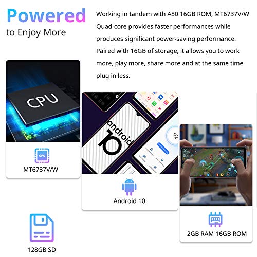 Load image into Gallery viewer, Blackview Android Phone, A80, 4G Dual sim Cell Phones, Bundle Android 10 OS 2GB+16GB ROM Unlocked Blackview Smartphones, 6.21in HD+, Fingerprint Face Detection, 4200mAh Capacity Battery tmobile Phone
