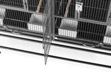 Load image into Gallery viewer, Prevue Pet Products F070 Hampton Deluxe Divided Breeder Cage with Stand,Black Hammertone,1/2"
