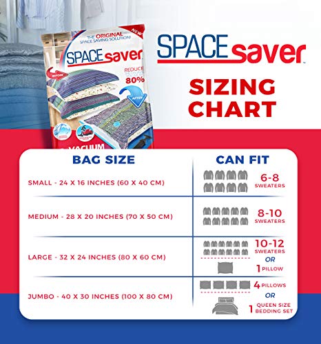 Load image into Gallery viewer, Spacesaver Premium Vacuum Storage Bags. 80% More Storage! Hand-Pump for Travel! Double-Zip Seal and Triple Seal Turbo-Valve for Max Space Saving! (Small 10 Pack)