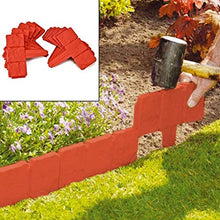 Load image into Gallery viewer, Garden Plastic Fence Edging - 10 or 20 pcs Cobbled Stone Effect Lawn Edging Plant Border Palisade Trellis - DIY Decorative Flower Grass Bed Border for Landscaping Walkways (Gray 20 pcs)
