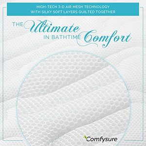 COMFYSURE Bath Cushion for Tub - Extra-Large Full Body Bath Tub Pillow & Non-Slip Spa Bathtub Mat Mattress Pad with Super Thick Breathable 3D Mesh Layers - Great Back Support for Adults (48"x 15")