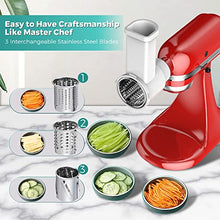 Load image into Gallery viewer, FirstBuy Slicer Shredder Attachments for Kitchenaid Stand Mixer, Vegetable Slicer Accessories for Stand Mixers, Stainless Steel Salad Maker, Kitchenaid Shredder Attachment with Cleaning Brush
