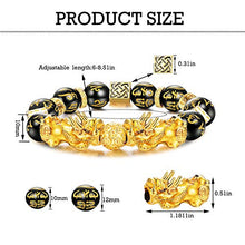 Load image into Gallery viewer, YADOCA 4 Pcs Feng Shui Bracelets Necklace Set for Men Women Black Obsidian Wealth Bracelets Good Lucky Pi Xiu Bracelets 10mm Bead Adjustable Elastic
