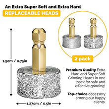 Load image into Gallery viewer, LuckyTail Dog Nail Grinder Replaceable Extra Hard &amp; Super Soft Grinding Heads – Diamond Tips for Professional Pet Claw Trimmer and Grooming Tool Kit – (Pack of 2)
