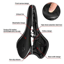Load image into Gallery viewer, Comfortable Bike Seat Men Woman, Mountain Bicycle Saddle Padded Gel Comfort Road Exercise Bikes Cushion Waterproof Shock Absorbing Pain Relief Breathable - grey
