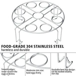 Egg Steamer Rack, Packism Steaming Rack Fit 6,8Qt Instant Pot Accessories Air Fryer Ninja Foodi, Cook 18 Eggs, Stainless Steel Kitchen Trivet Stackable Steaming Holder Pressure Cooker Accessories