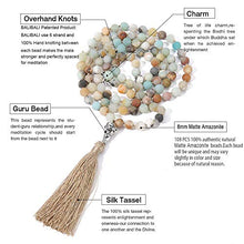 Load image into Gallery viewer, BALIBALI 108 Mala Beads Necklace Semi-Precious Gem Stones Meditation Necklace 108 Hand Knotted Japa Mala Beaded Tassel Necklace with Tree of Life Pendant
