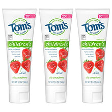 Load image into Gallery viewer, Tom&#39;s of Maine Natural Kid&#39;s Fluoride Toothpaste, Silly Strawberry, 5.1 oz. 3-Pack (back in original formula)
