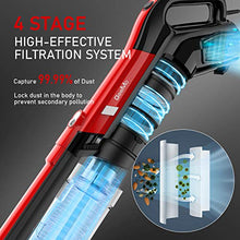 Load image into Gallery viewer, GeeMo Vacuum Cleaner, 4 in 1 Stick Vacuum 17Kpa Powerful Suction, with LED Electric Brush 1.2L High-Capacity Quiet Vacuum, with HEPA Quadruple Filter for Deep Clean Pet Hair Carpet Hard Floor - H595
