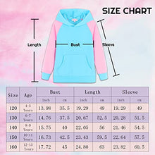 Load image into Gallery viewer, JESKIDS Girls Pullover Hoodie Sweatshirt Colorblock Long Sleeve Outfit Tops with Pocket 8-9 T Blue
