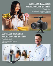 Load image into Gallery viewer, Microphone System Headset Mic/Stand Mic/Lavalier Lapel Mic with Rechargeable Bodypack Transmitter &amp; Receiver 1/4&quot; Output for iPhone, PA Speaker, DSLR Camera, Recording, Teaching
