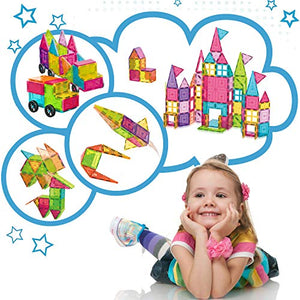 Landtaix Kids Magnet Tiles Toys New Upgrade 100Pcs Oversize 3D Magnetic Building Blocks Tiles Set,Inspirational Educational Toys for 3 4 5 6 Year Old Boys Gilrs Gifts