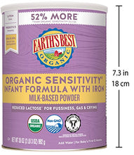 Load image into Gallery viewer, Earth&#39;s Best Organic Low Lactose Sensitivity Infant Formula with Iron, Milk-Based Powder, 35oz.
