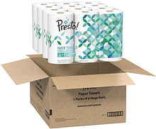 Load image into Gallery viewer, Amazon Brand - Presto! Flex-a-Size Paper Towels, Huge Roll, 12 Count = 30 Regular Rolls
