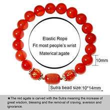 Load image into Gallery viewer, Jewever Natural Agate Elastic Bracelets 10mm Bead Feng Shui Wealth Lucky Charm for Men Women Jewelery
