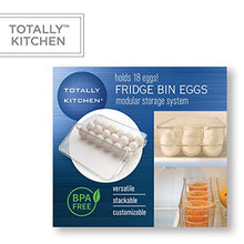 Load image into Gallery viewer, Totally Kitchen Plastic Egg Holder, BPA Free Fridge Organizer with Lid &amp; Handles, Refrigerator Storage Container, 18 Egg Tray, Clear
