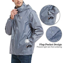 Load image into Gallery viewer, Common District Sport Rain Jacket for Men Outdoor Running Protective Lightweight Windbreaker Raincoat with Hood (Royal Blue, XL)
