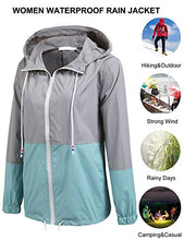 Load image into Gallery viewer, Soteer Women&#39;s Waterproof Raincoat Outdoor Hooded Rain Jacket Windbreaker (Lake Blue XL)

