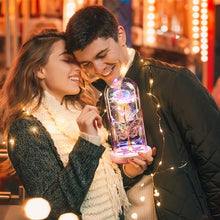 Load image into Gallery viewer, Beferr Valentines Day Gifts for Her Valentines Rose Birthday Gifts for Women Galaxy Rose Crystal Flower Gift Light Up Rose in Glass Dome 8.6" Colorful Rainbow Rose Gifts for Mom Girlfriend Wife
