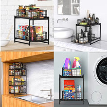 Load image into Gallery viewer, LYFINEINE Under Sink Organizer Pull Out Oraganizer for Kitchen Cabinet, Bathroom, Black
