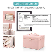 Load image into Gallery viewer, Vlando Jewelry Box, Faux Leather Medium Jewelry Organizer, Vintage Gift for Women -Pink-Cross Pattern
