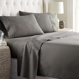 Hotel Luxury Bed Sheets Set 1800 Series Platinum Collection Softest Bedding, Deep Pocket,Wrinkle & Fade Resistant (Queen,Gray)