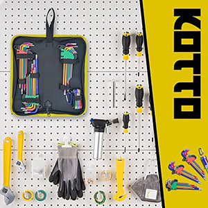 KOTTO Hex Key Allen Wrench Set, Metric, Imperial, Torx, Star Long Arm Ball End Hex Key Set Tools, Industrial Grade Allen Wrench Set with Storage Bag