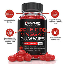 Load image into Gallery viewer, Apple Cider Vinegar Gummies - 1000mg - Formulated for Weight Loss, Energy Boost &amp; Gut Health - Supports Digestion, Detox &amp; Cleansing - Natural ACV Gummies W/ VIT B12, Beetroot &amp; Pomegranate
