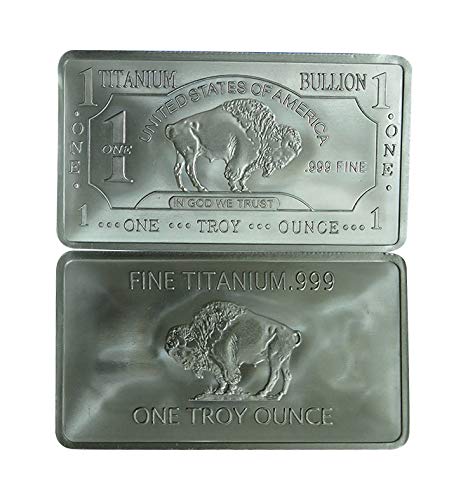 1 oz One Troy Ounce USA American Buffalo .999 Fine Titanium Bullion Bar Ti Element