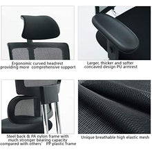 Load image into Gallery viewer, Ticova Ergonomic Office Chair - High Back Desk Chair with Elastic Lumbar Support &amp; Thick Seat Cushion - 140°Reclining &amp; Rocking Mesh Computer Chair with Adjustable Headrest, Armrest
