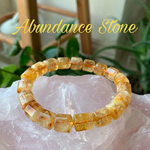 Load image into Gallery viewer, Handmade Genuine Citrine Crystal Stretch Bracelet, Abundance Stone Birthstone Chakra Healing Gemstone Crystal Beads Adjustable Bangle Jewelry Gift for Men Women
