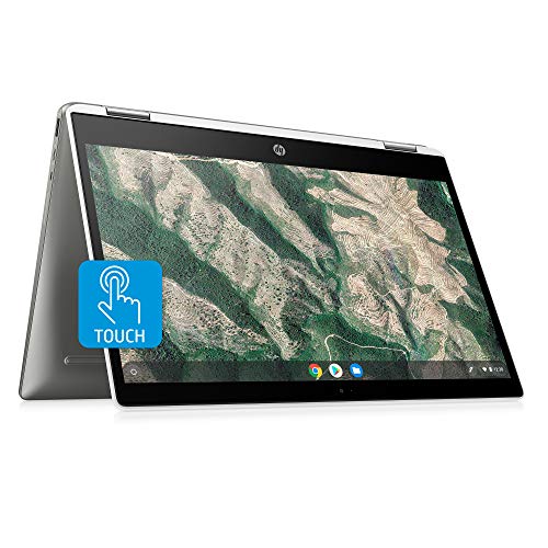 HP 14b-ca0010nr Chromebook X360 14-Inch HD Touchscreen Laptop, Chrome (Ceramic White/Mineral Silver)